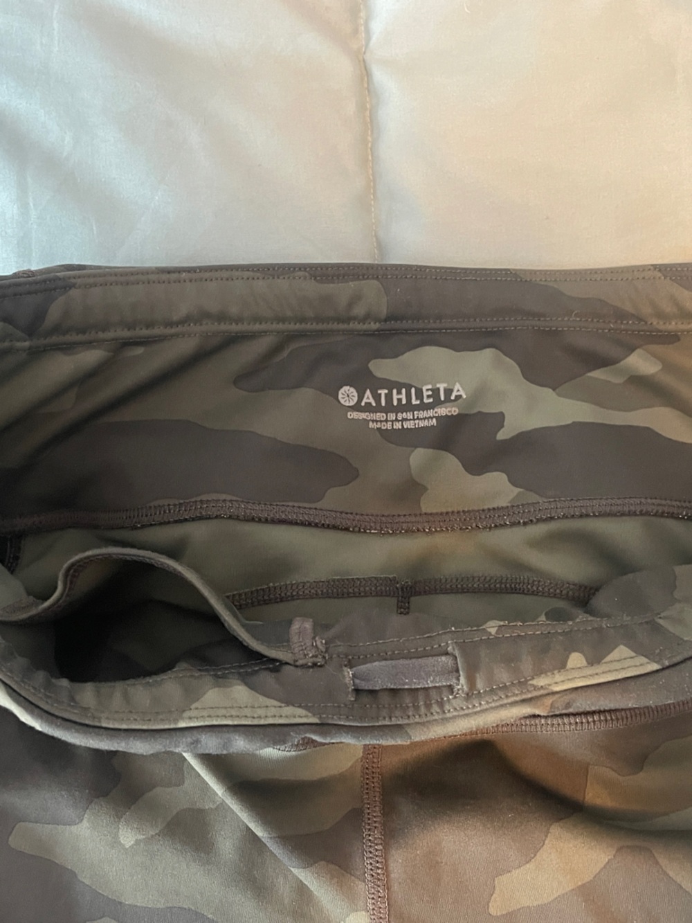 Athleta Camo High-Rise Leggings in Olive Green